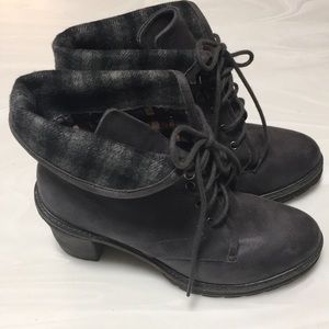 Grey faux suede heeled ankle booties